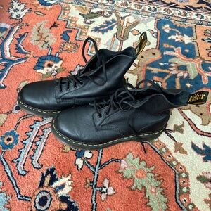 Dr. Martens Black Pascal Boots with Yellow Stitching